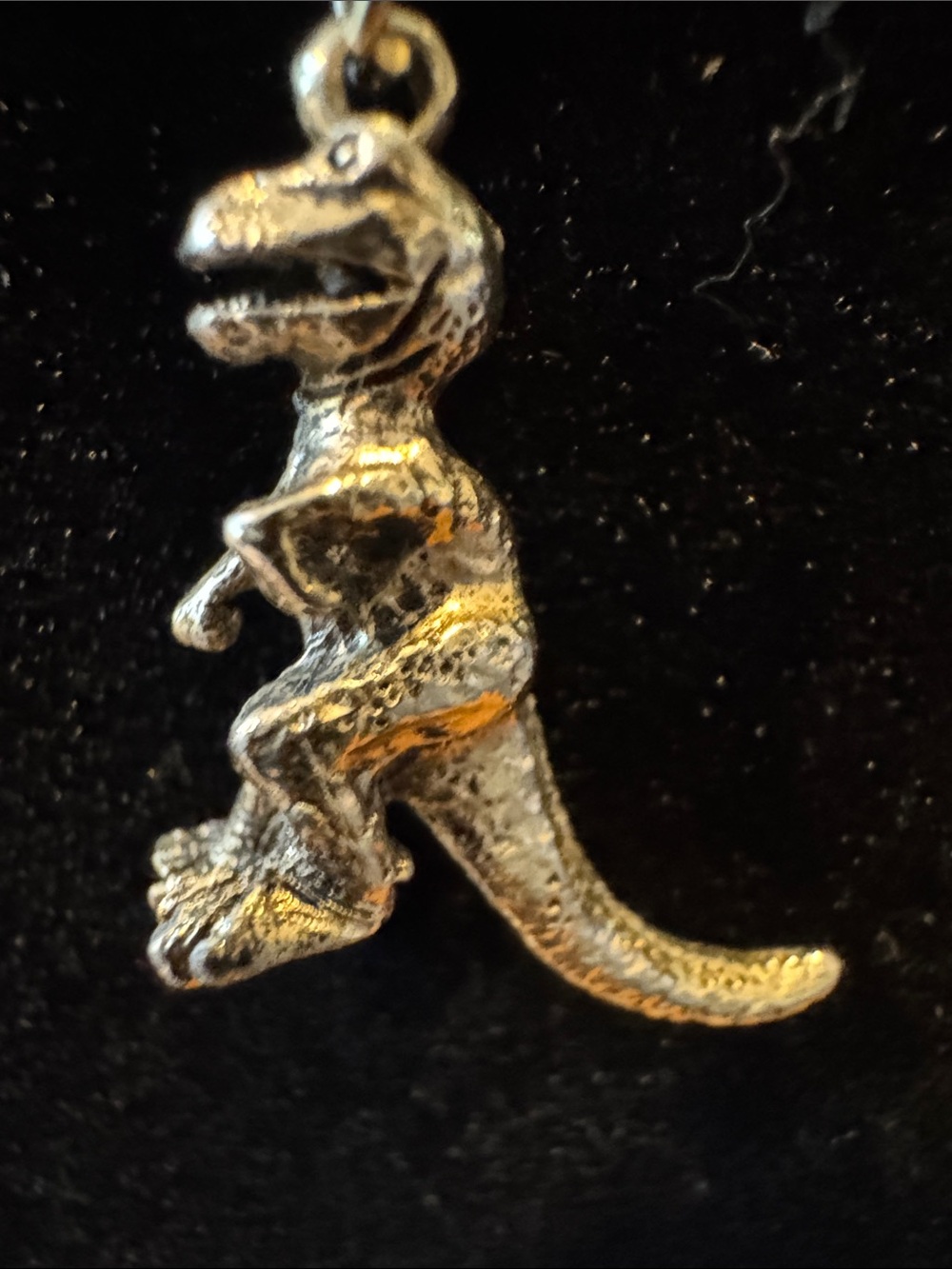 Gold Dinosaur Pendant Necklace - Reptile Charm - Picture 3 of 5